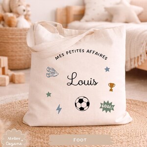 Personalized tote bag/child's name bag/small child's bag/library bag/gym bag/nursery or nanny bag/nap bag Foot