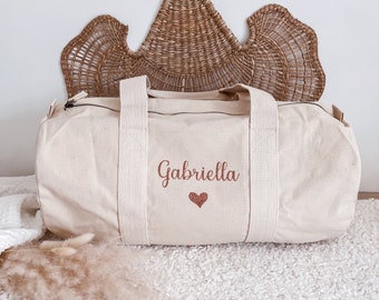 Sac polochon personnalisé écru 100% coton bio