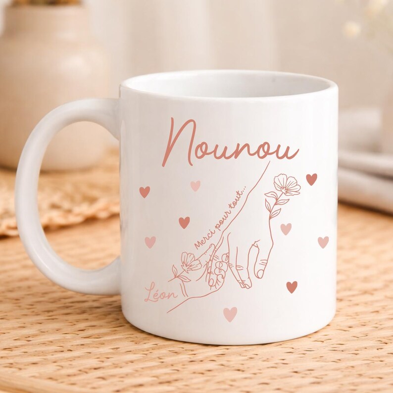 Taza personalizada para mamá / Taza personalizada para abuela / Regalo para el Día de la Madre / Regalo para el Día de la Abuela Nounou