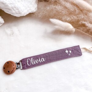 Personalized pacifier clip in cotton gauze image 8