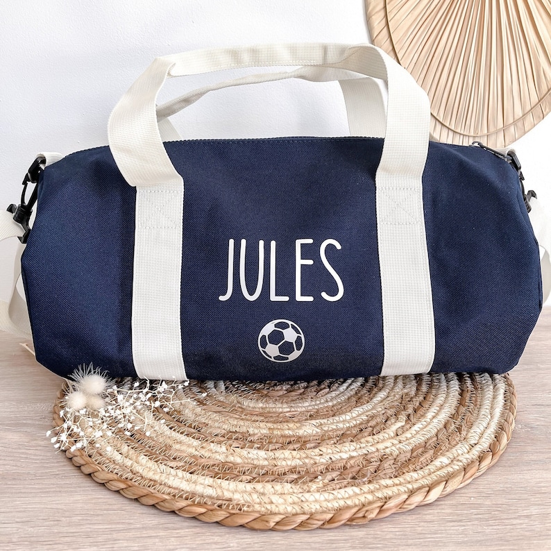 Personalized navy blue children's sports bag sports bag, football bag, swimming pool bag image 1