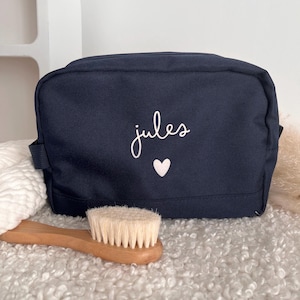 Trousse de toilette bleu marine personnalisable