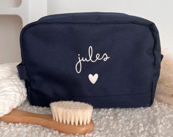 Trousse de toilette bleu marine personnalisable