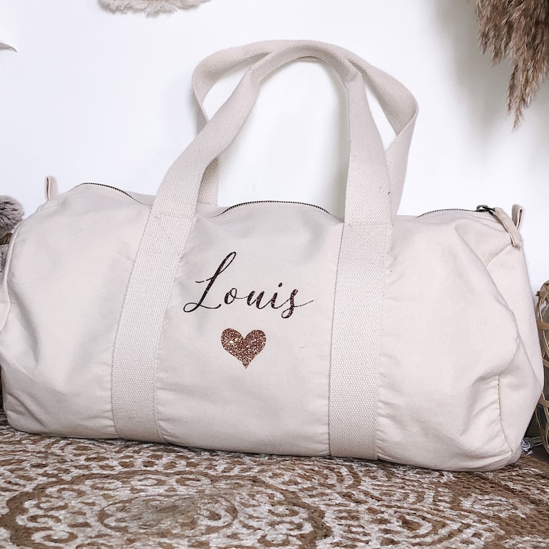 Sac polochon personnalisé écru 100% coton bio bild 3