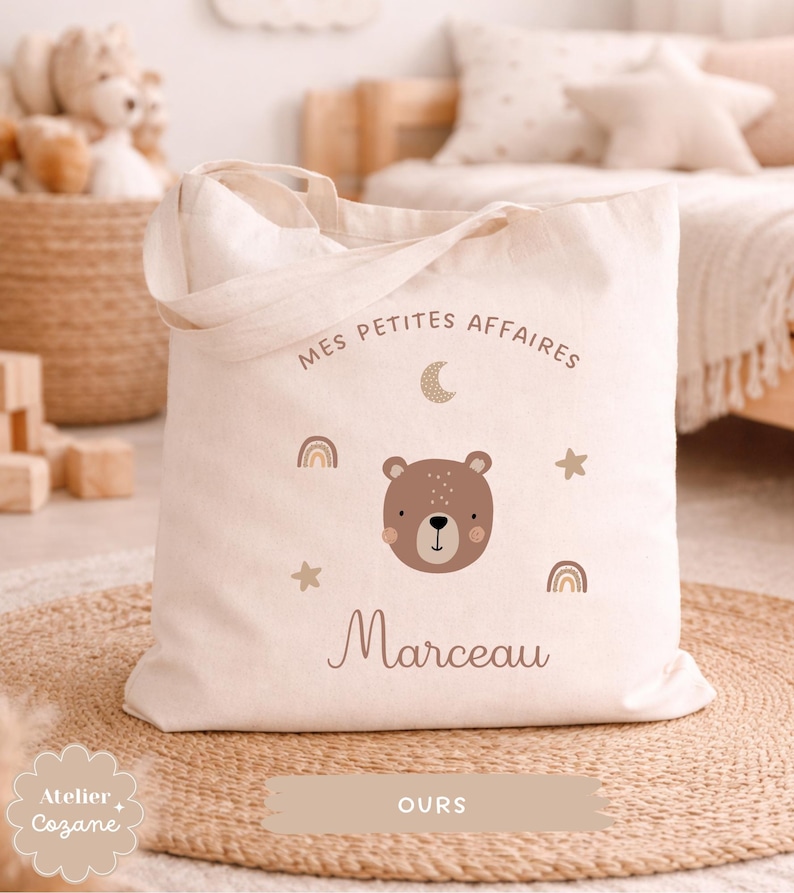 Personalized tote bag/child's name bag/small child's bag/library bag/gym bag/nursery or nanny bag/nap bag Ours