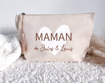 Pochette/trousse Maman personnalisée en coton bio