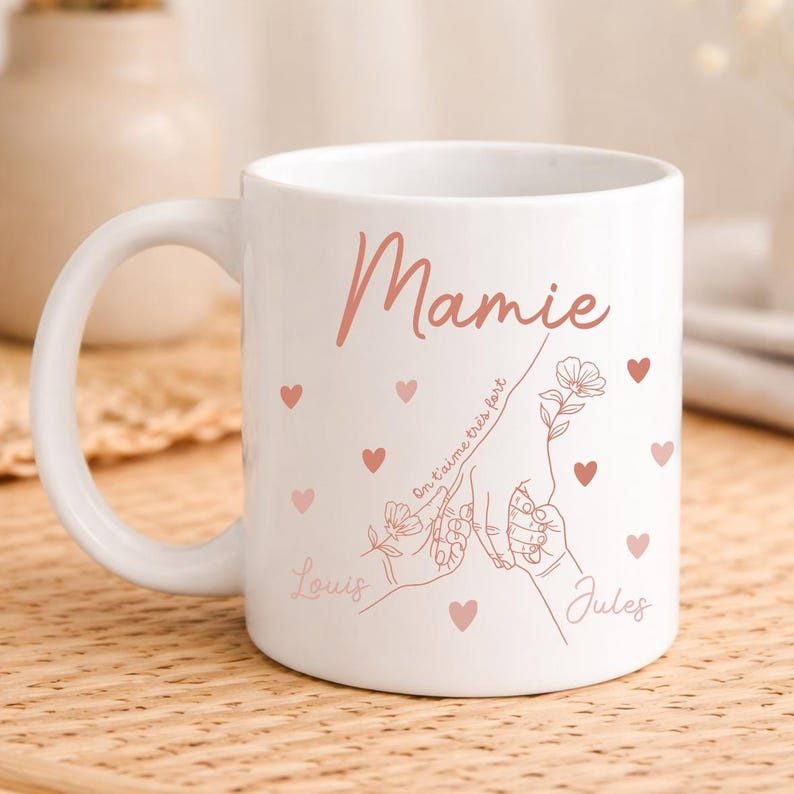 Taza personalizada para mamá / Taza personalizada para abuela / Regalo para el Día de la Madre / Regalo para el Día de la Abuela Mamie