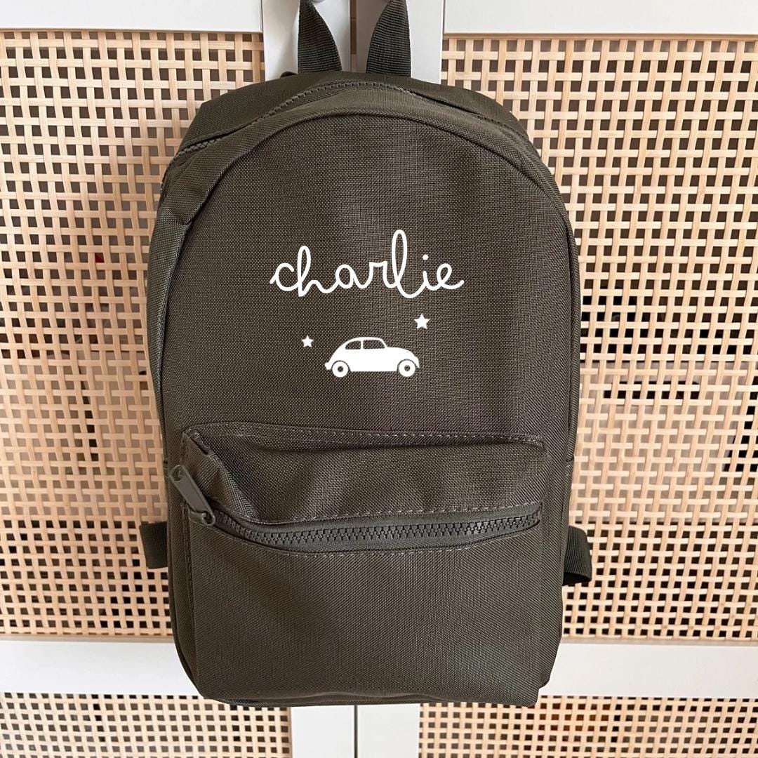 Sac à Dos Personnalisé Prénom Enfant En Velours Côtelé - Taille 28x12x40 Cm, Multicolores, Réglable, Pour école Et Voyage