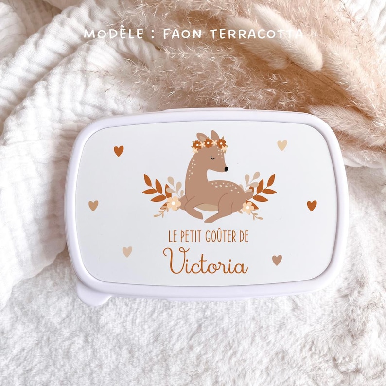 Personalized lunch box (back to school) Faon terracotta