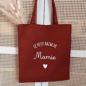 Tote bag personnalisé / Sac tissus prénom /tote bag Mamie, Marraine, Maman(Couleur Terracotta, camel, bleu marine, kaki)