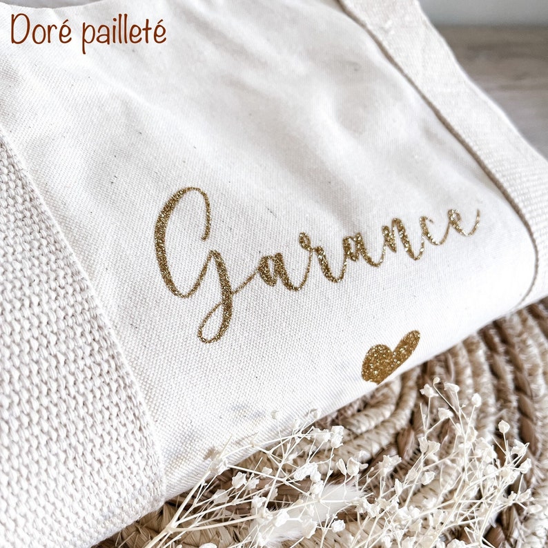 Sac polochon personnalisé écru 100% coton bio bild 7