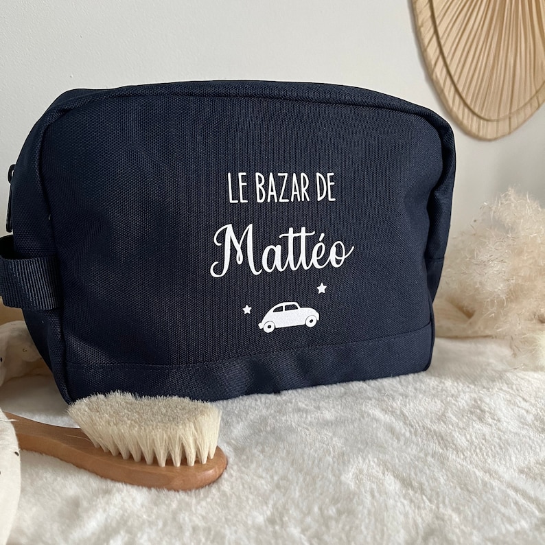 Trousse de toilette bleu marine personnalisable image 3