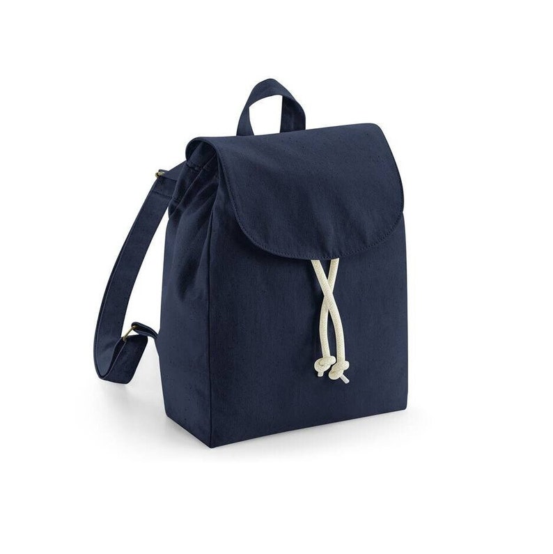 Sac à dos enfant en coton personnalisé maternelle Bleu marine