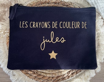 Trousse personnalisée pour feutres et crayons de couleur (rentrée scolaire)