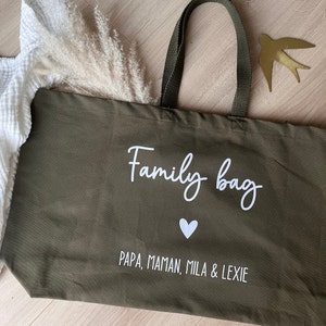 XXL Family Bag beach bag in customizable cotton Kaki