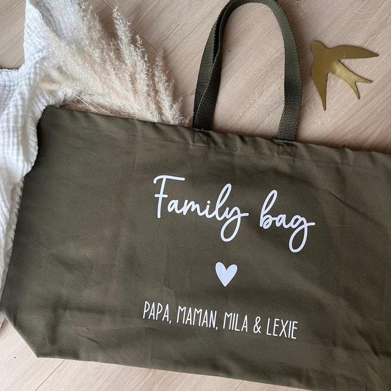 Sac plage XXL Family Bag en coton personnalisable Kaki