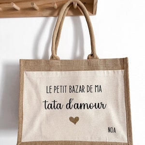 Sac cabas personnalisé en jute Maîtresse et Nounou image 5