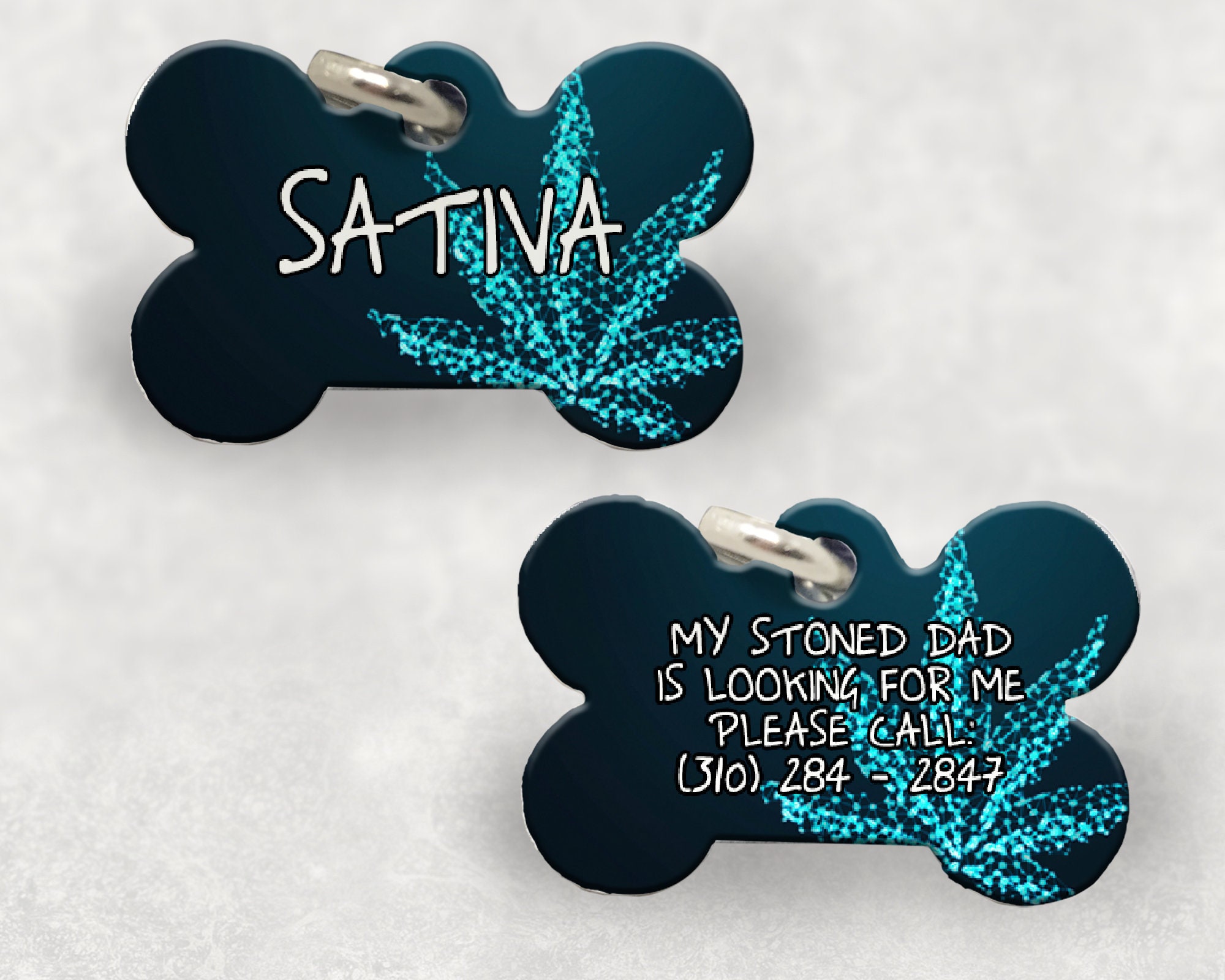 Pot leaf dog tag sales