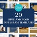 Navy Blue and Gold Instagram Templates for Social Media, Small Business ...