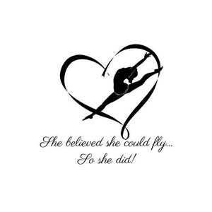 Dance Gymnast Heart SVG Cricut Print File