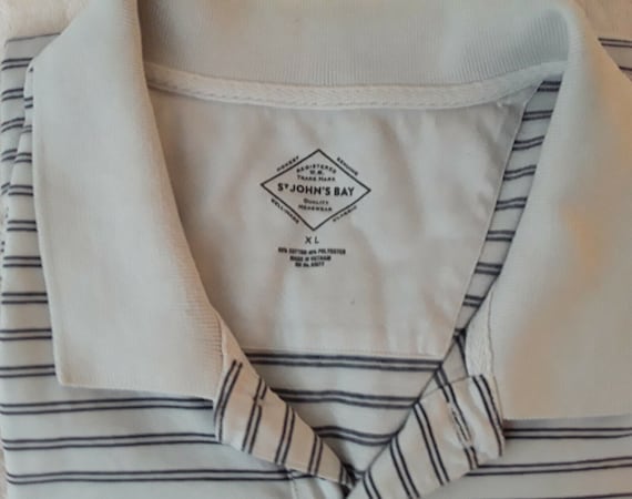 St John's Bay Vintage White Pinstripe Short Sleev… - image 3