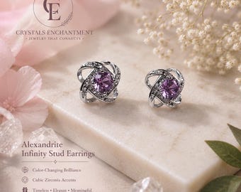 Alexandrit Ohrstecker | Farbwechsel Alexandrit Ohrringe | Juni Birthstone Geschenk für sie