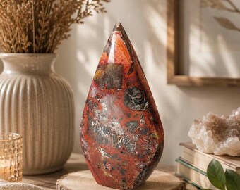 Red Mexican Crazy Lace Agate Teardrop - 5.4"
