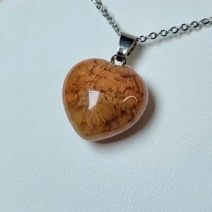 Garden Quartz Heart Pendant Necklace: Natural Crystal Gemstone