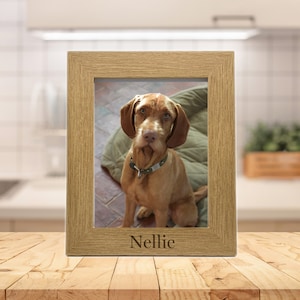Engraved personalised dog photo frame |  pet keepsake for gift