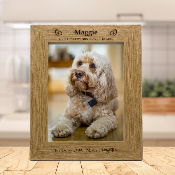 Dog Memorial Photo Frame Keepsake | Cat Memorial Photo | Personalised Dog Memorial Photo Frame Keepsake |  Pet Keepsake for Gift