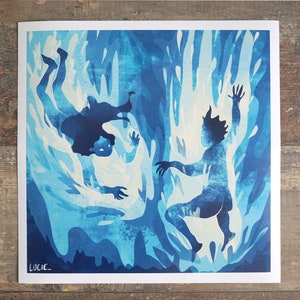 Illustrazione dei nuotatori/decorazione marina/oceano/blu