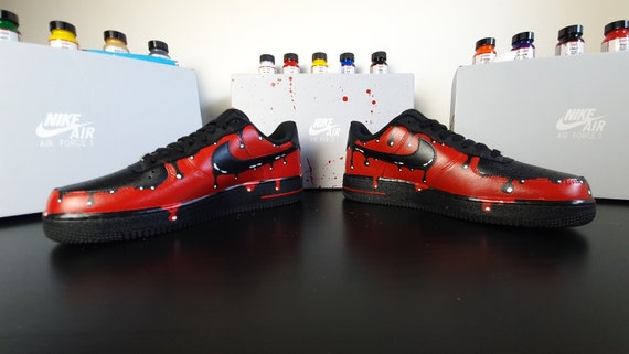 Red Painted Monogram Drip Customs – scxrlettbkicks