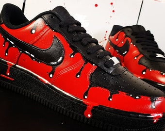 Nike Air Force 1 Triple Red Black Drip Custom for Sale in Blacksburg, VA -  OfferUp