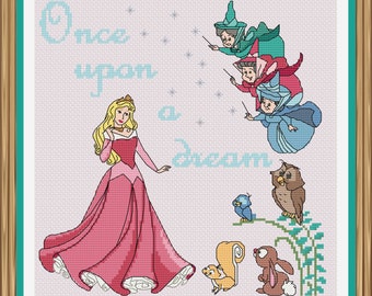 Sleeping Beauty Once Upon a Dream Cross Stitch Pattern Instant PDF Download