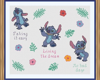 Happy stitch cross stitch pattern - instant PDF download