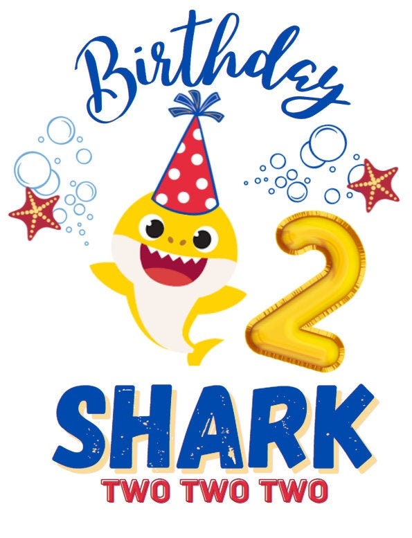 Baby Shark Two Birthday PNG Etsy