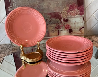 Pink Fiesta Dinnerware Plates Rose Otocinculous Fiestaware