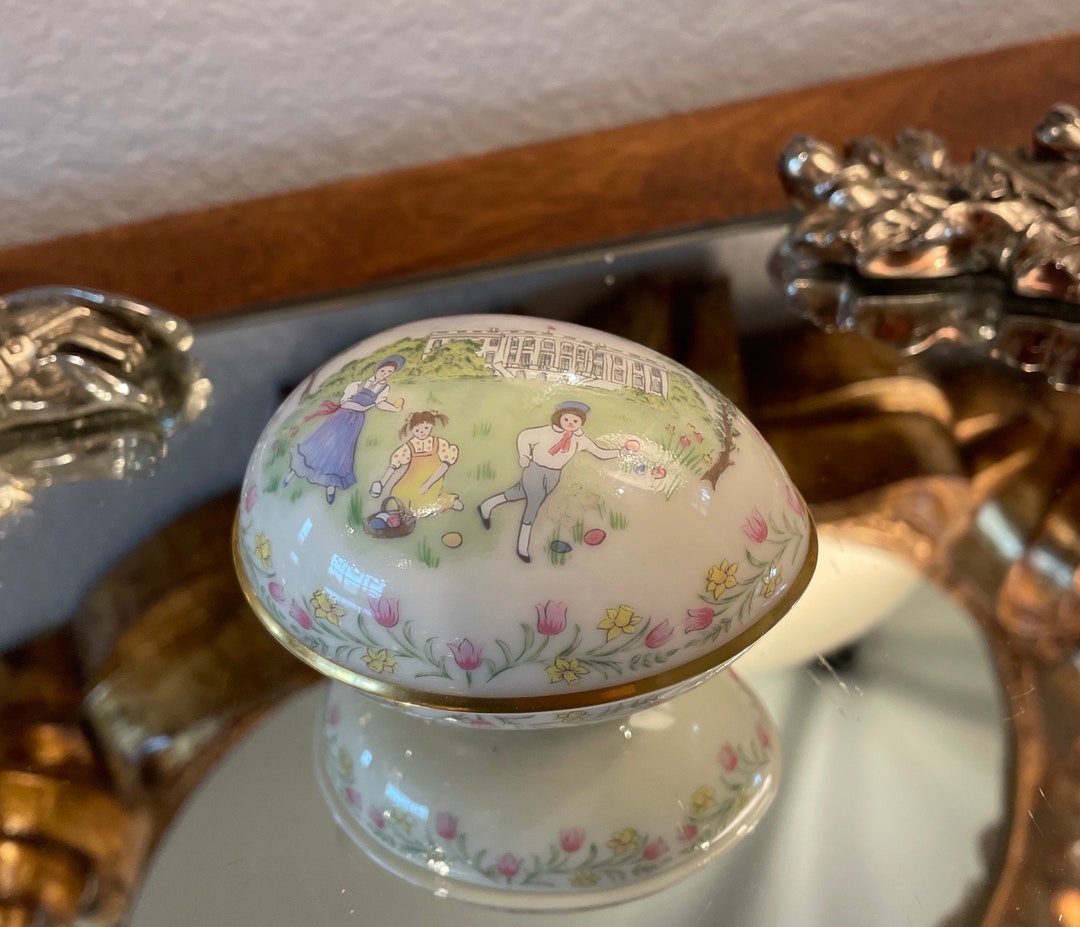 Vintage Lenox White House Easter Egg Trivet Box Hand Painted Etsy