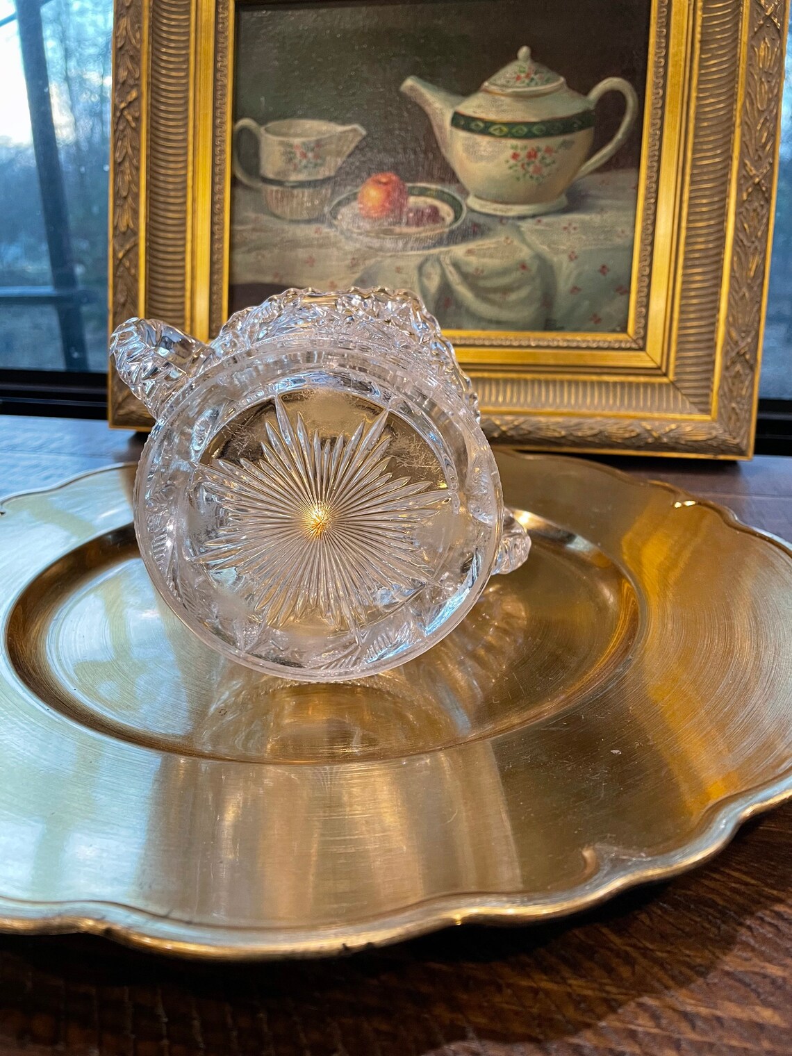 Vintage Sugar Bowl With Sterling Silver Spoon EAPG Glass 2 Etsy