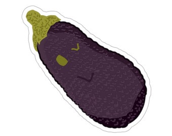 Eggplant Push Inspired Die-Cut Stickers