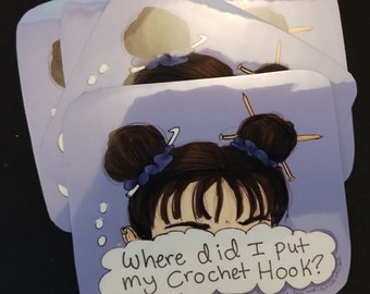 Where did I put my crochet hook? Sticker