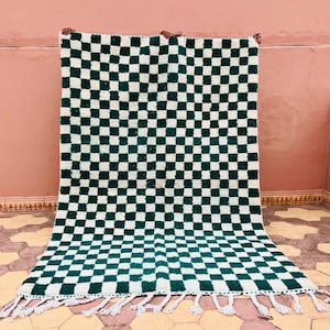 Checkerboard rug Moroccan Rug  Handmade Rug  Checkered rug  Rug Area  Rug Living Room  Kids room  Rug  Check Runner Berber checkered rug