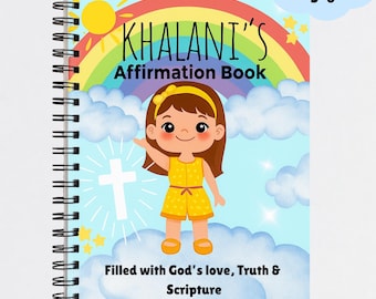 Personalized Christian Affirmation Book for Kids – Faith-Based Name Tracing, Positive Declarations & Scripture Pages