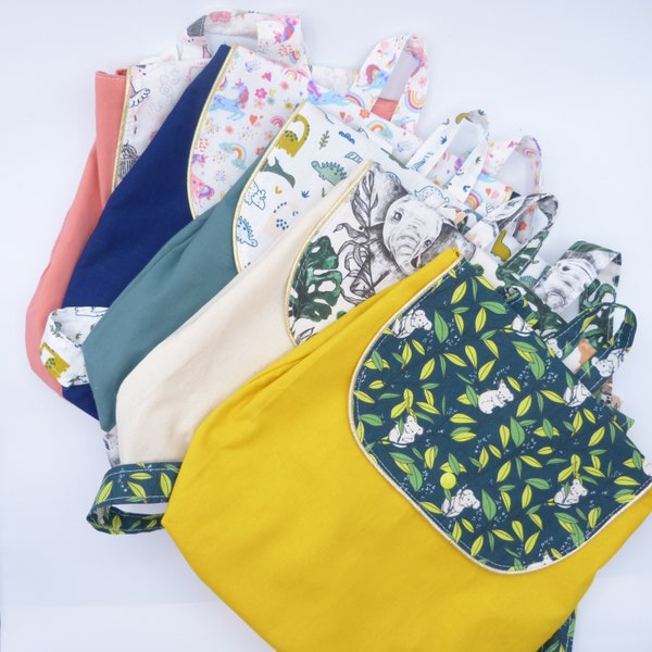 Sac à dos personnalisable motif KOALA jaune & vert maternelle crèche sport tissu coton oeko-tex pour enfant