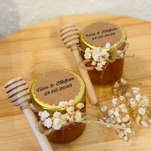 Personalisierte Honiggläser/kleine Honiggläser/Personalisierte Gastgeschenke/Gastgeschenke für Hochzeiten oder andere Feiern/Honiggläser Bild 2