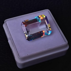 Natural Mystic Topaz 8.80 Ct. Emerald Shape Cut, Extremely Pleasant & Attractive Beautiful Rainbow Color Reflection, Loose Gemstone For Ring