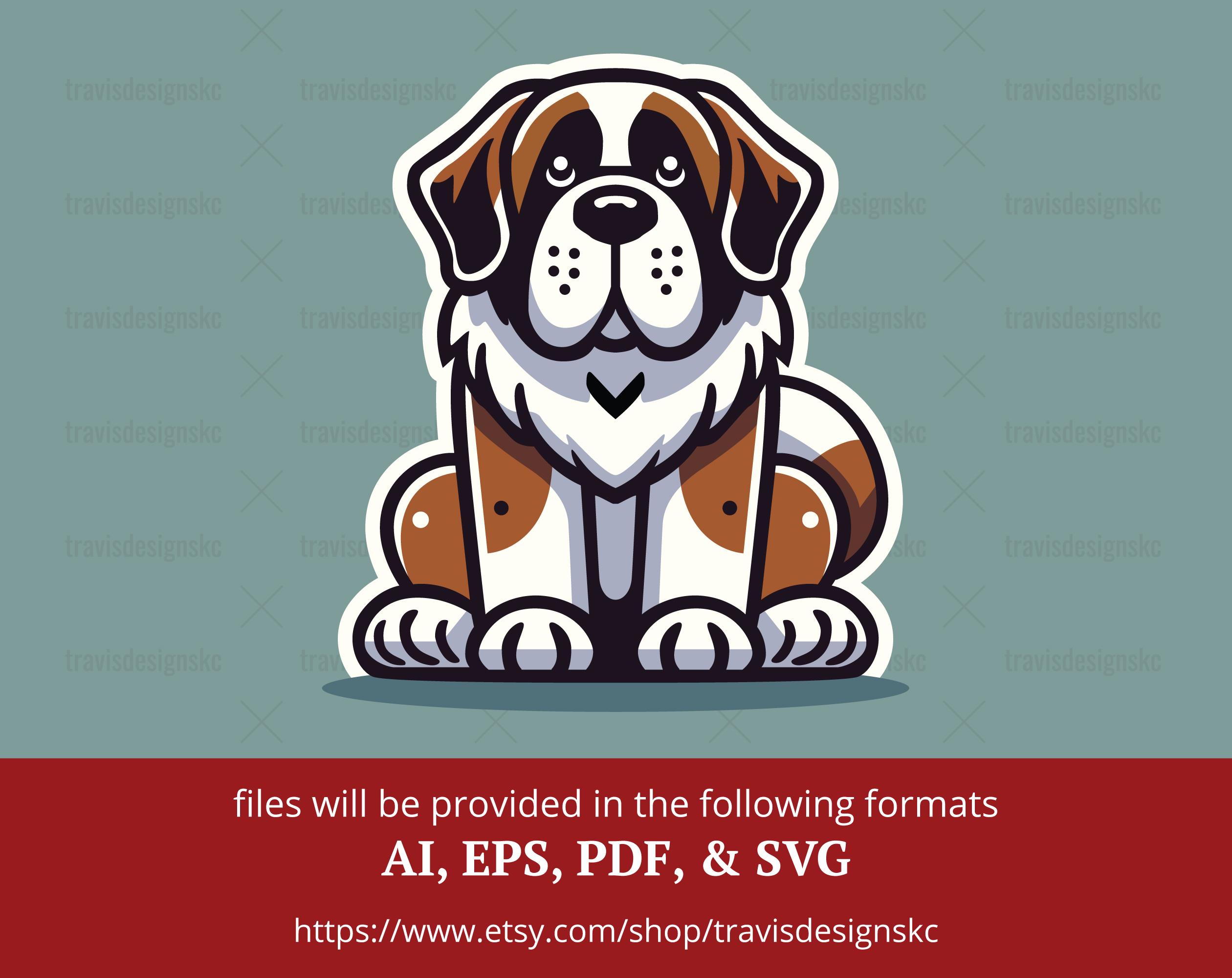 Saint Bernard Vector - Etsy, image size:2520x2000