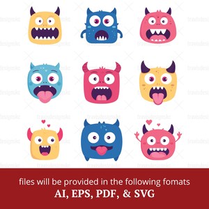 Monster Clipart, Monster Vector, Monster SVG, Cute Monster, Colorful Monster, Funny Monster, Cartoon Monster, Monster Face, Monster Graphic