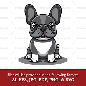 Dog SVG, French Bulldog Art, Frenchie Illustration, French Bulldog SVG, Frenchie, Frenchie Clipart, Cartoon French Bulldog, Frenchie Graphic