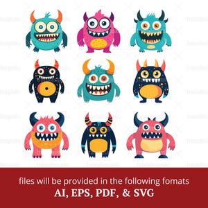 Monster Clipart, Monster SVG, Cartoon Monster, Cute Monster, Colorful Monster, Monster Face, Monster Vector, Monster Graphic, Funny Monster